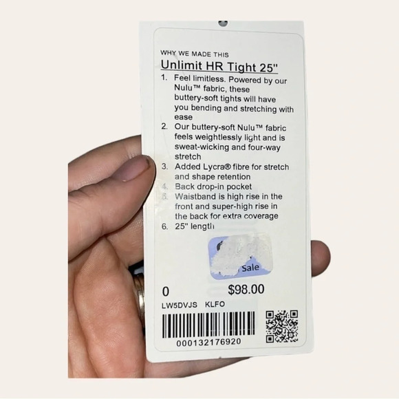 LULULEMON UNLIMITED HR TIGHT 25ββ SIZE 0 - Picture 12 of 14